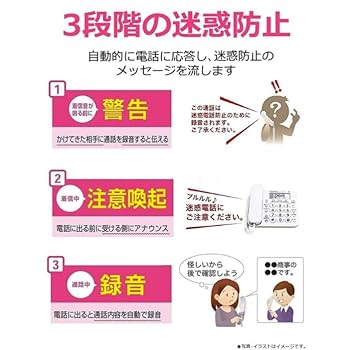 Amazon | パナソニック コード付き デジタル電話機 VE-GD27DL-W